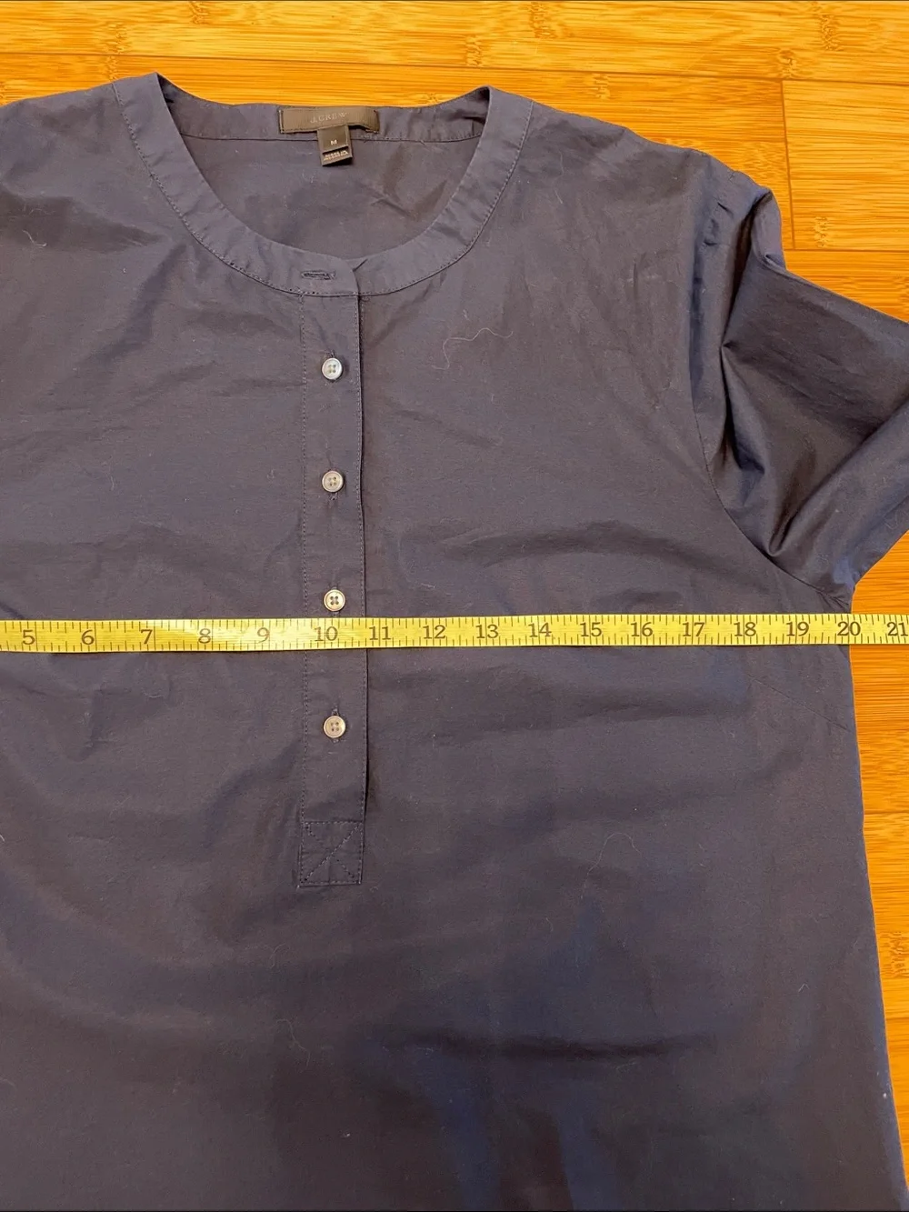 J. Crew Midi Dress Medium Embroidered Eyelet Bell Long Sleeve Navy Blue